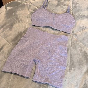 Two piece Work out biker shorts set